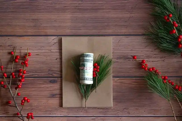Rolled money gift.